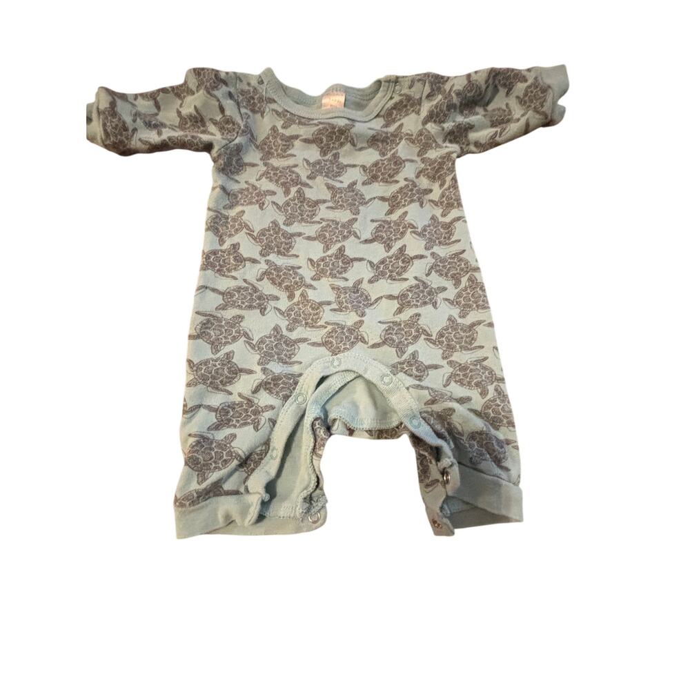 Adorable Modern Baby Romper - 0-3M Sea Turtle Print